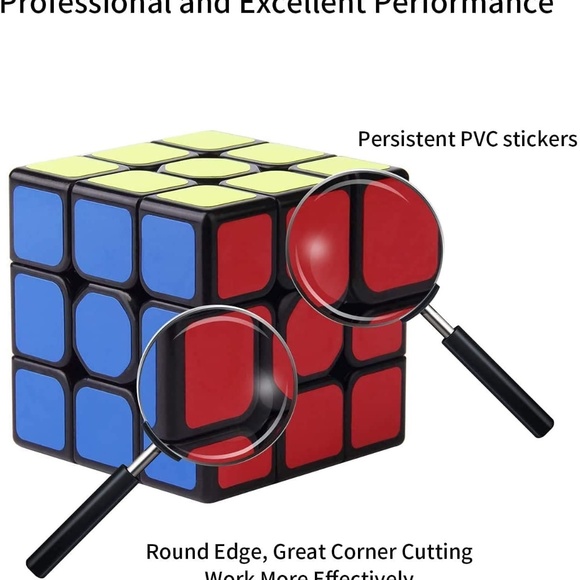 Speed Cube, [6 Pack] 3x3x3 56mm Full Size Magic Cube Set, Easy Turning Toys NEW - Picture 3 of 16